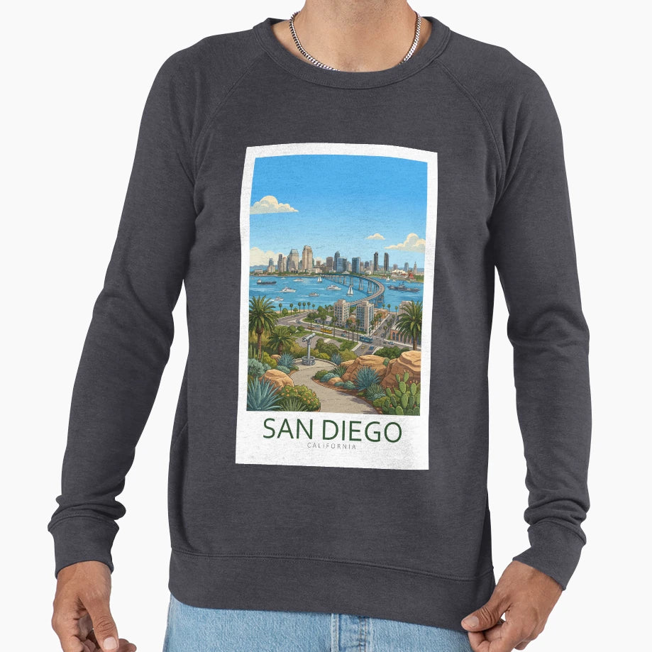 San Diego California Travel Art Sweatshirt - Casual Everyday Wear Men Women - T-Shirt, Sweatshirt, Hoodie