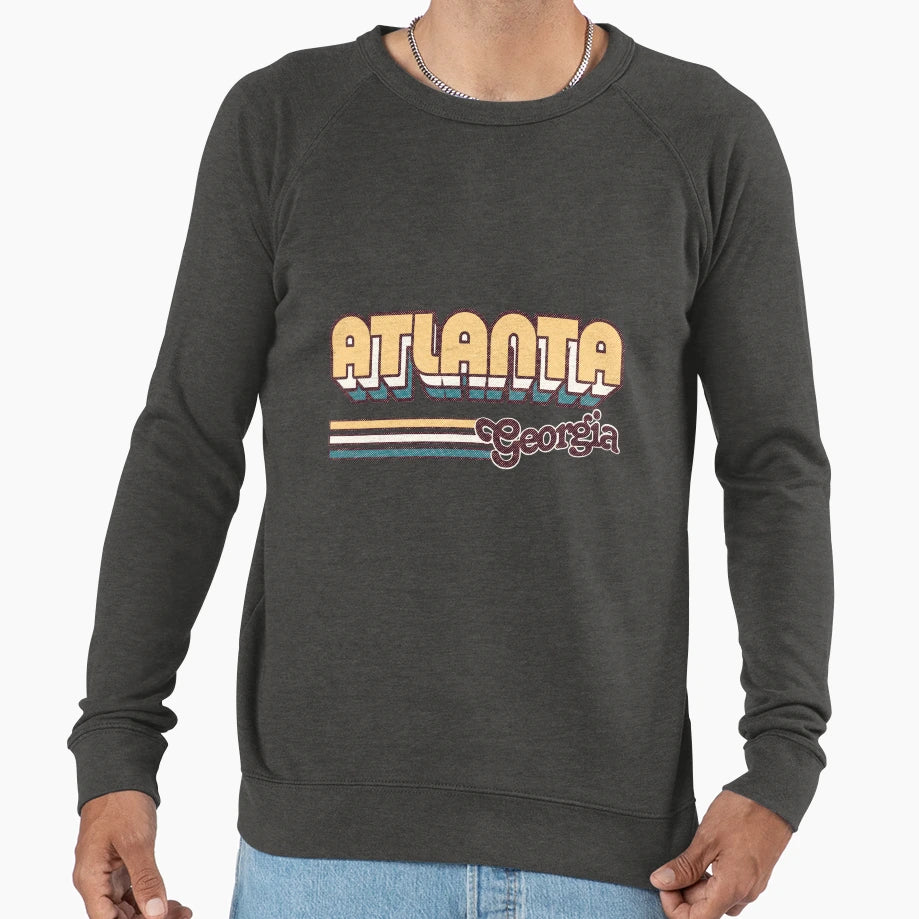 Atlanta Ga City Stripes Sweatshirt - Casual Everyday Wear Unisex - T-Shirt, Sweatshirt, Hoodie