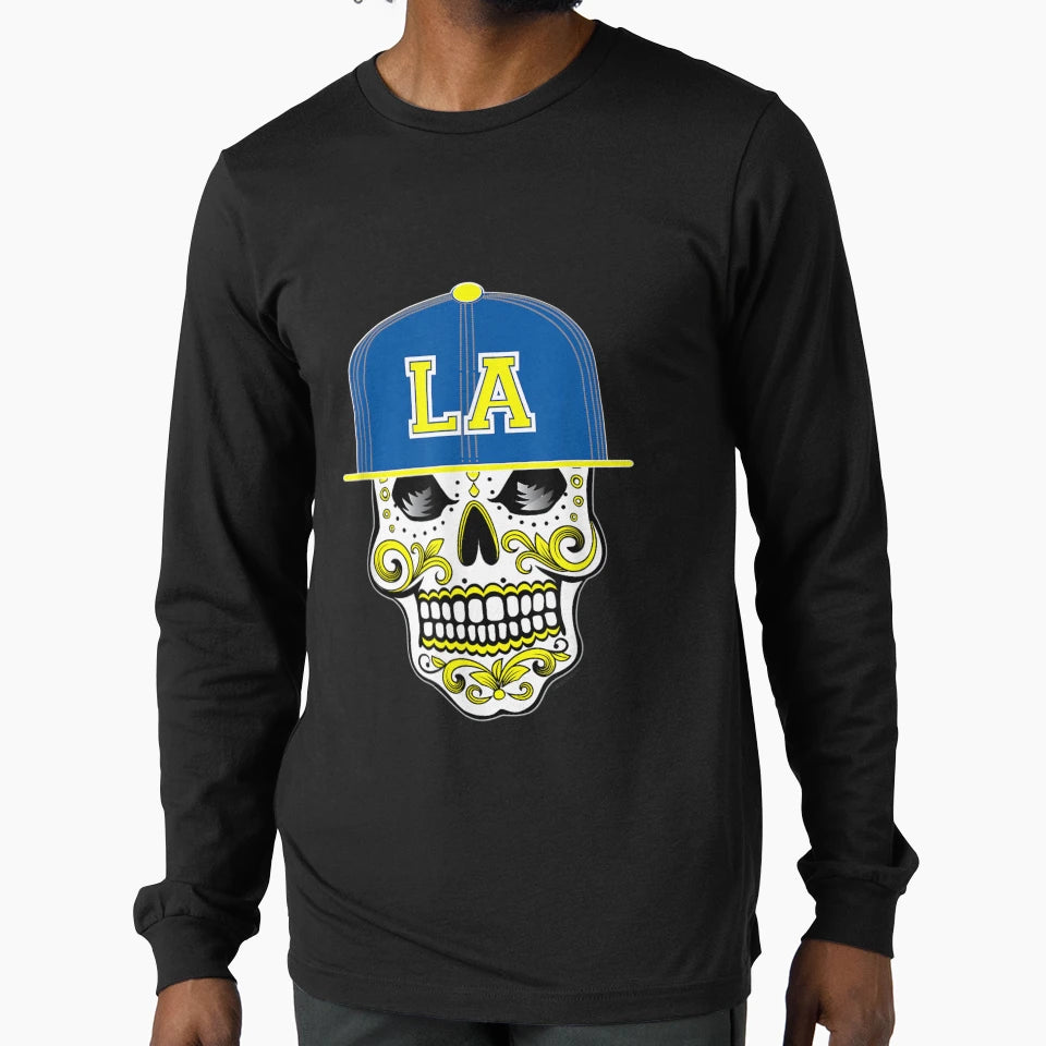 Los Angeles Mexican Sugar Skull T-Shirt - Custom Art Print Men Women - T-Shirt, Sweatshirt, Hoodie