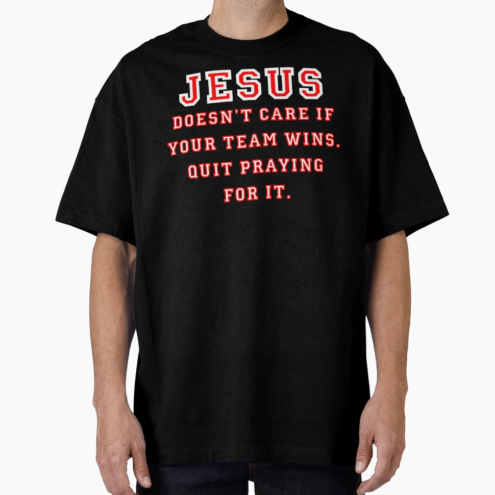 Jesus Not Sports Fan White Red T-Shirt - Custom Art Print for Adults - T-Shirt, Sweatshirt, Hoodie