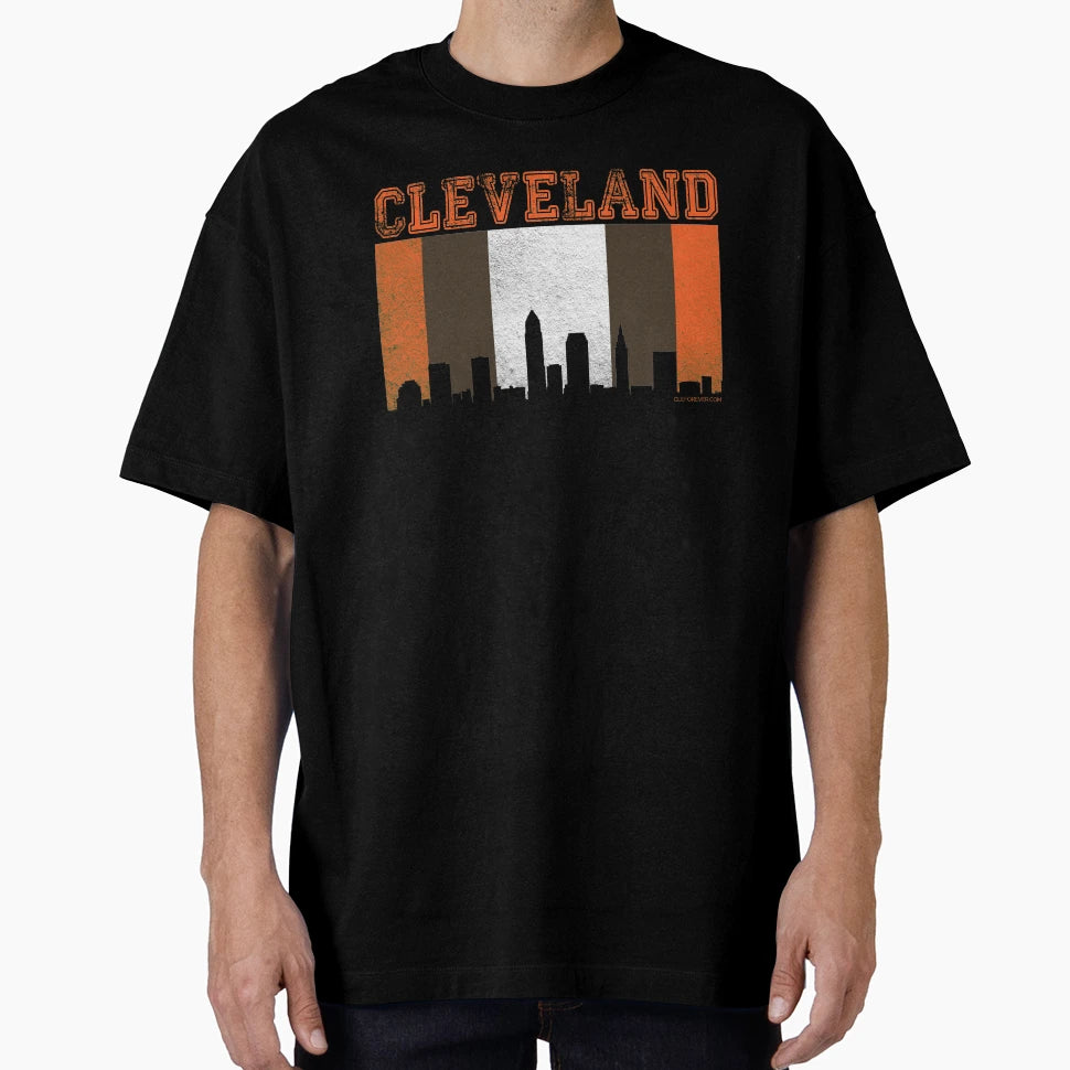 Cleveland Football Skyline T-Shirt - Fun Novelty Design Men Women - T-Shirt, Sweatshirt, Hoodie