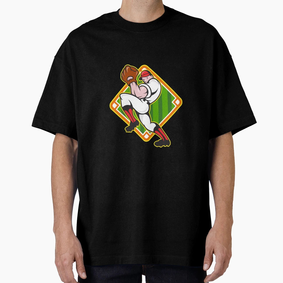Baseball Pitcher Player Pitching Diamond T-Shirt - Custom Art Print Unisex - T-Shirt, Sweatshirt, Hoodie