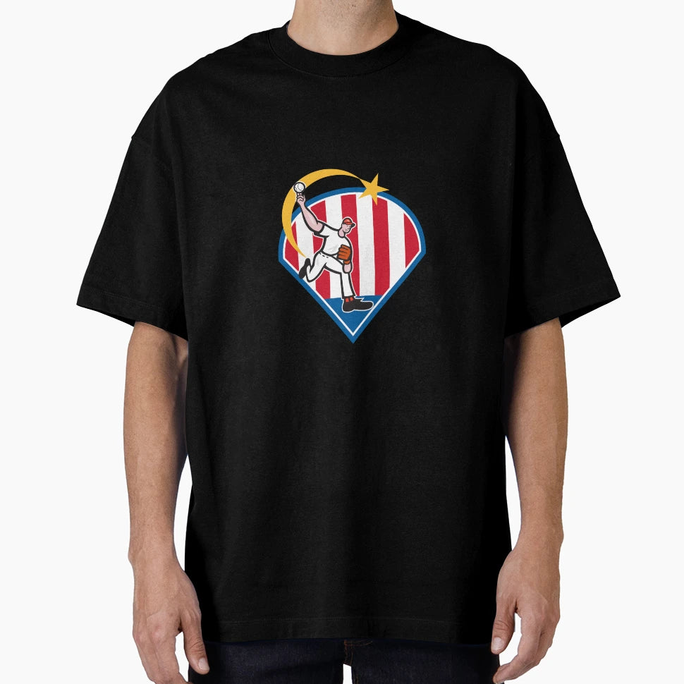 American Baseball Pitcher Star T-Shirt - Unique Graphic Men Women - T-Shirt, Sweatshirt, Hoodie