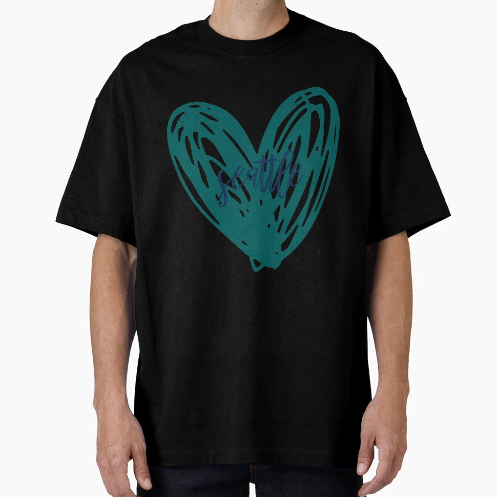 Seattle Heart T-Shirt - Custom Art Print for Adults - T-Shirt, Sweatshirt, Hoodie