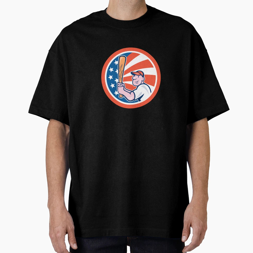 American Baseball Player Batting Circle T-Shirt - Aesthetic Graphic Unisex - T-Shirt, Sweatshirt, Hoodie