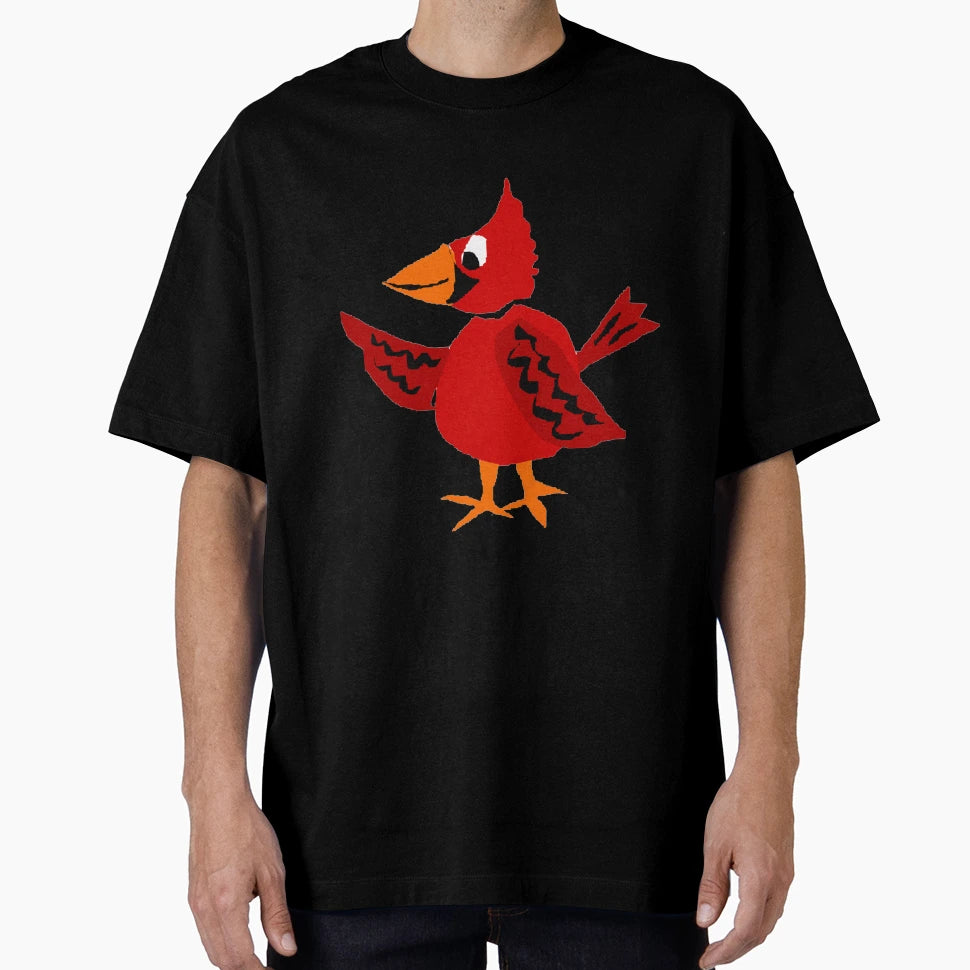 Funky Red Cardinal Bird Primitive Art T-Shirt - Streetwear Style Unisex - T-Shirt, Sweatshirt, Hoodie