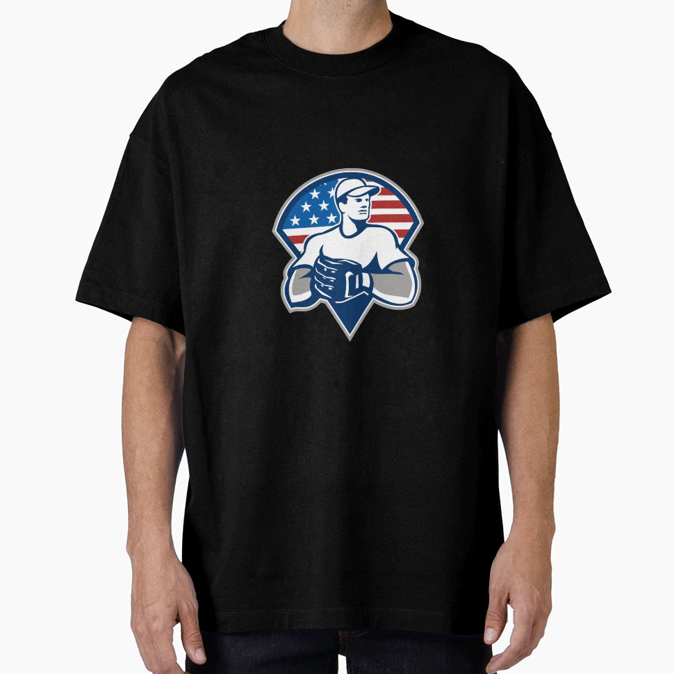 American Baseball Pitcher Gloves T-Shirt - Custom Art Print Unisex - T-Shirt, Sweatshirt, Hoodie