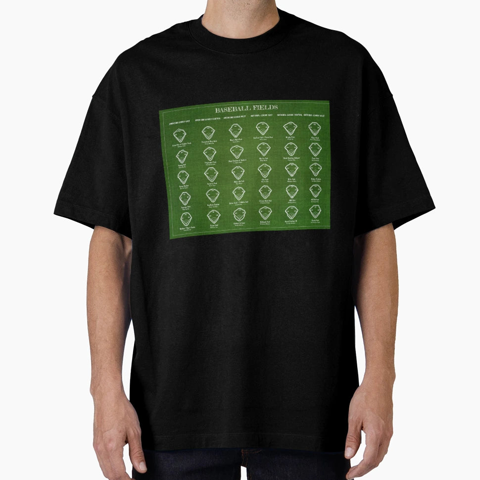 Baseball Fields Green Version T-Shirt - Custom Art Print Men Women - T-Shirt, Sweatshirt, Hoodie