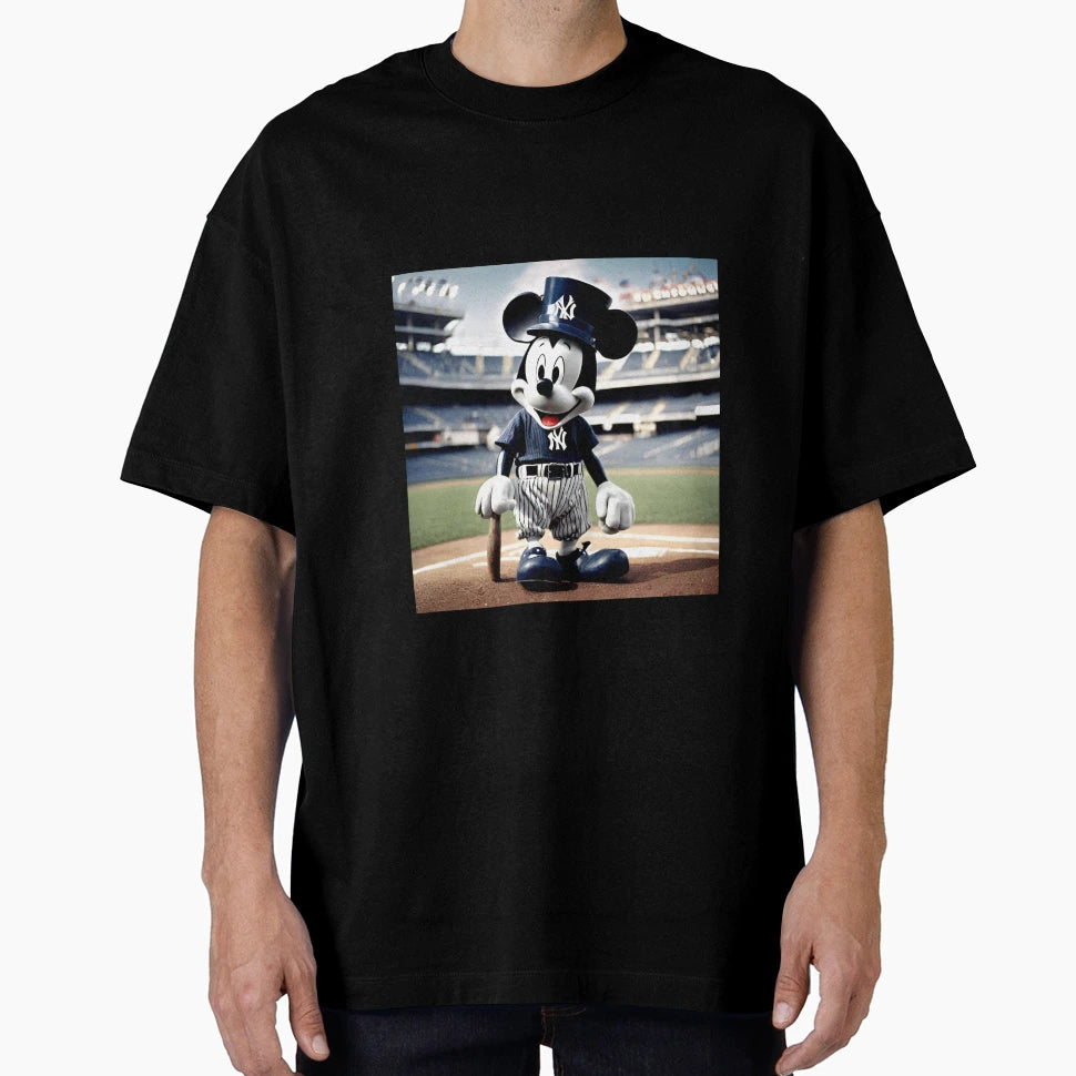 Steamboat Willie Baseball T-Shirt - Custom Art Print Men Women - T-Shirt, Sweatshirt, Hoodie