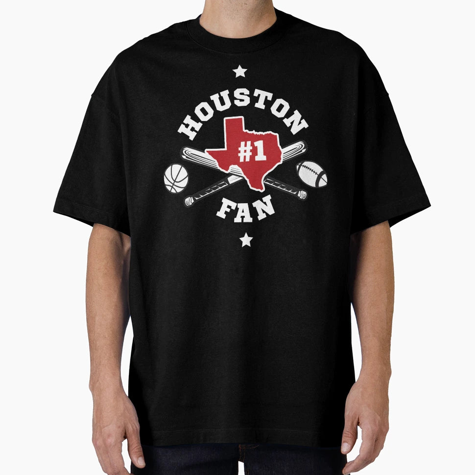 Houston 1 Fan Blue T-Shirt - Casual Everyday Wear Men Women - T-Shirt, Sweatshirt, Hoodie