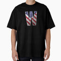 Letter W Patriotic Art American Flag T-Shirt - Unique Graphic Unisex - T-Shirt, Sweatshirt, Hoodie