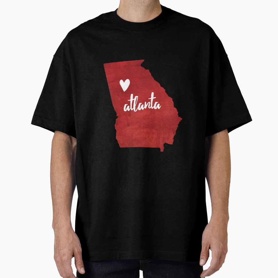 Atlanta Ga Red T-Shirt - Trendy Graphic for Adults - T-Shirt, Sweatshirt, Hoodie