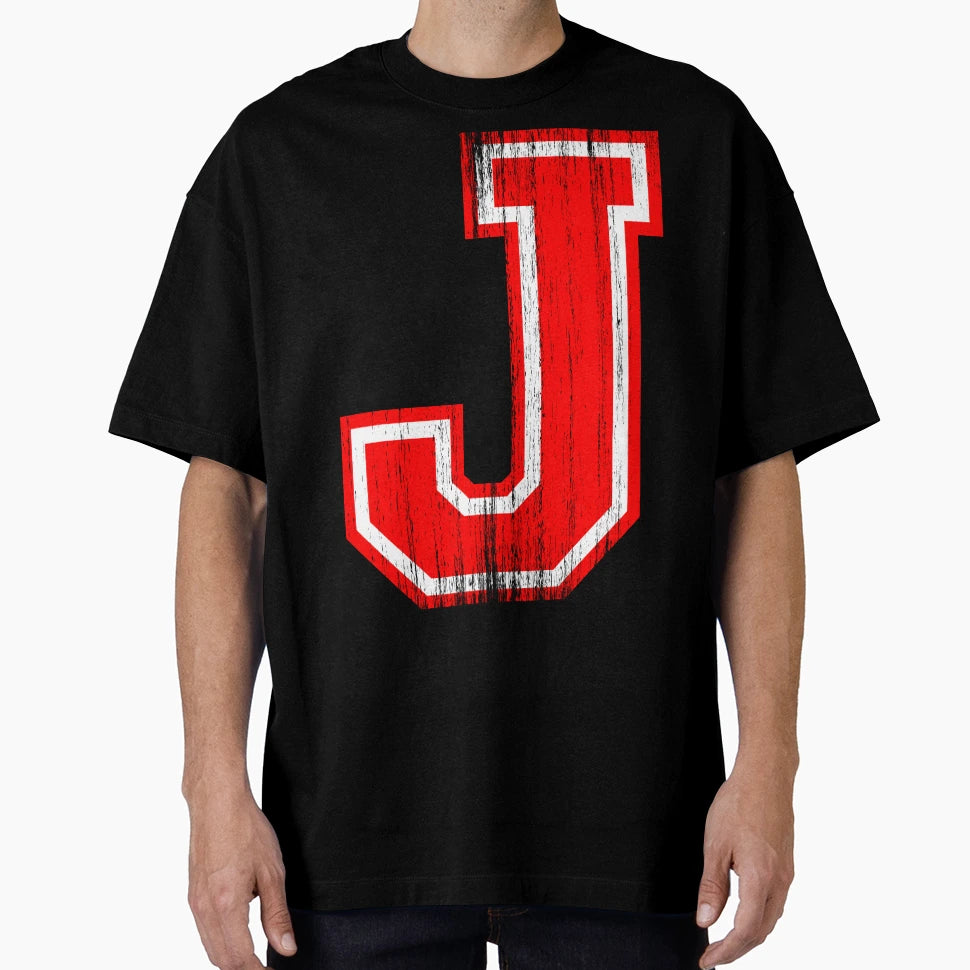 Big Red Letter J T-Shirt - Unique Graphic for Adults - T-Shirt, Sweatshirt, Hoodie