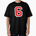 Jersey Uniform Number 6 Block T-Shirt - Trendy Graphic for Adults - T-Shirt, Sweatshirt, Hoodie