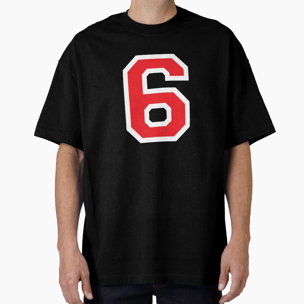Jersey Uniform Number 6 Block T-Shirt - Trendy Graphic for Adults - T-Shirt, Sweatshirt, Hoodie