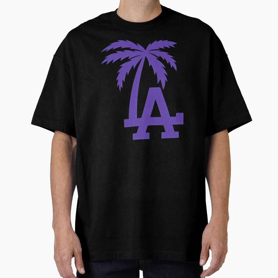 Los Angeles Palm Icon Simple Purple City T-Shirt - Unique Graphic Men Women - T-Shirt, Sweatshirt, Hoodie