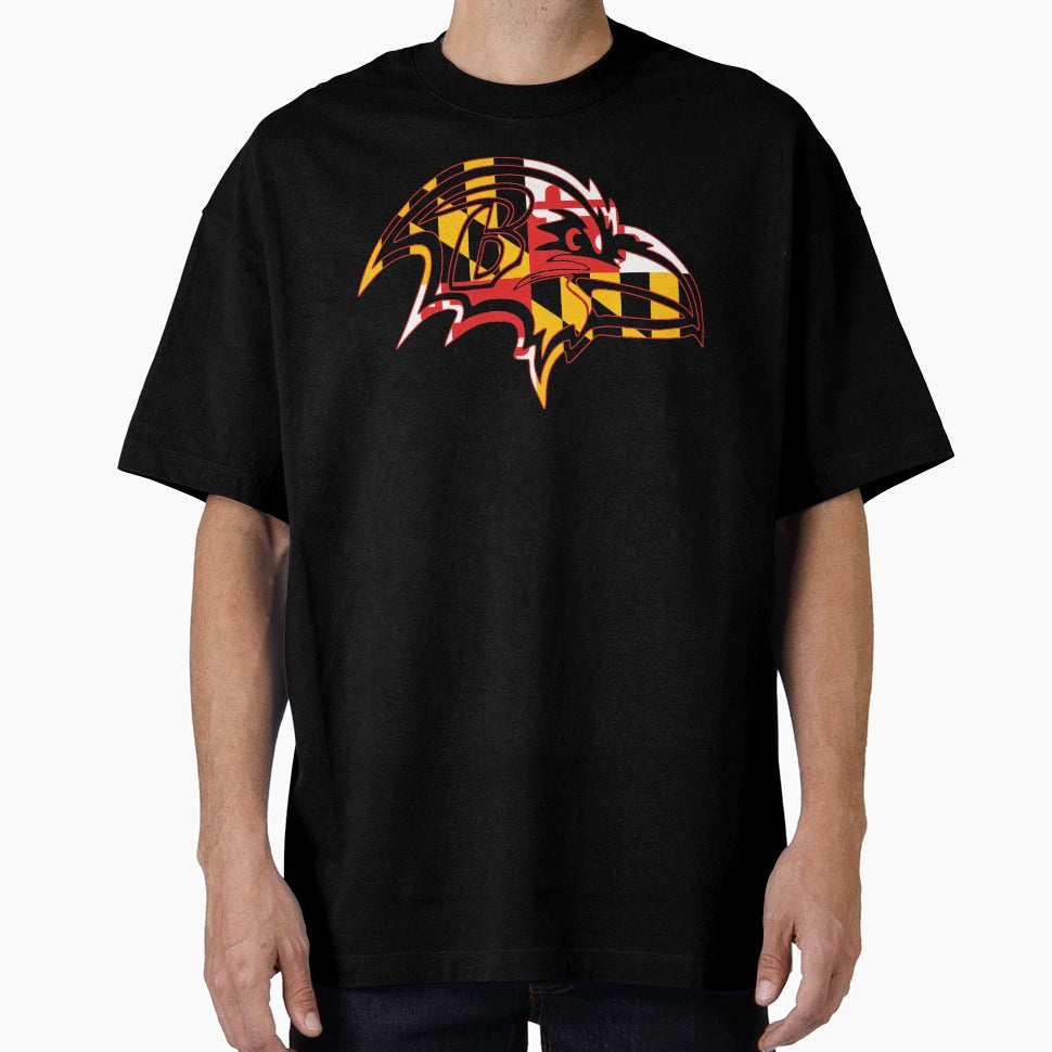 Maryland Flag Raven T-Shirt - Unique Graphic for Adults - T-Shirt, Sweatshirt, Hoodie
