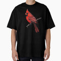 Red Cardinal Bird Perched Branch Nature T-Shirt - Minimalist Print Unisex - T-Shirt, Sweatshirt, Hoodie