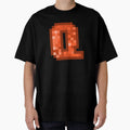 Letter Art Orange Pixel Pattern Q T-Shirt - Novelty Apparel Unisex - T-Shirt, Sweatshirt, Hoodie