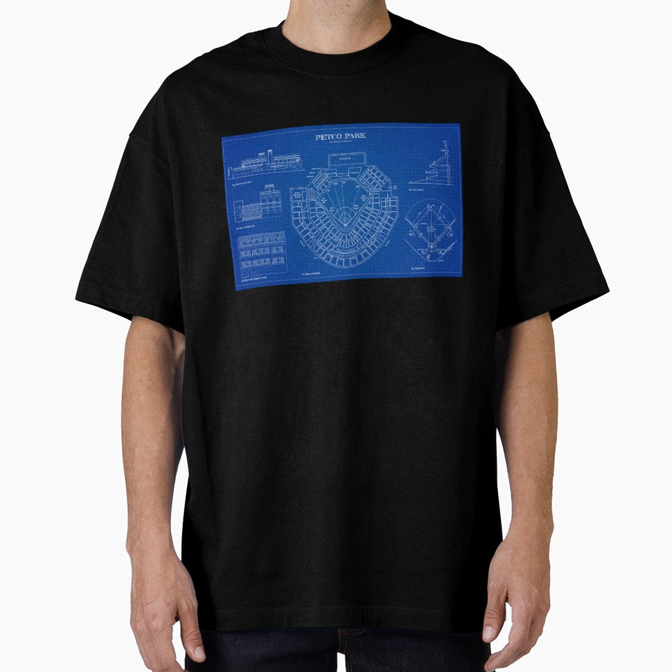 Petco Park Blueprint T-Shirt - Novelty Apparel Unisex - T-Shirt, Sweatshirt, Hoodie