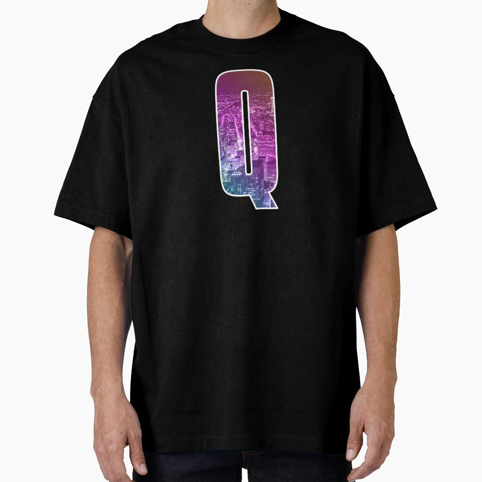 Letter Q Vaporwave City Art T-Shirt - Custom Art Print Men Women - T-Shirt, Sweatshirt, Hoodie