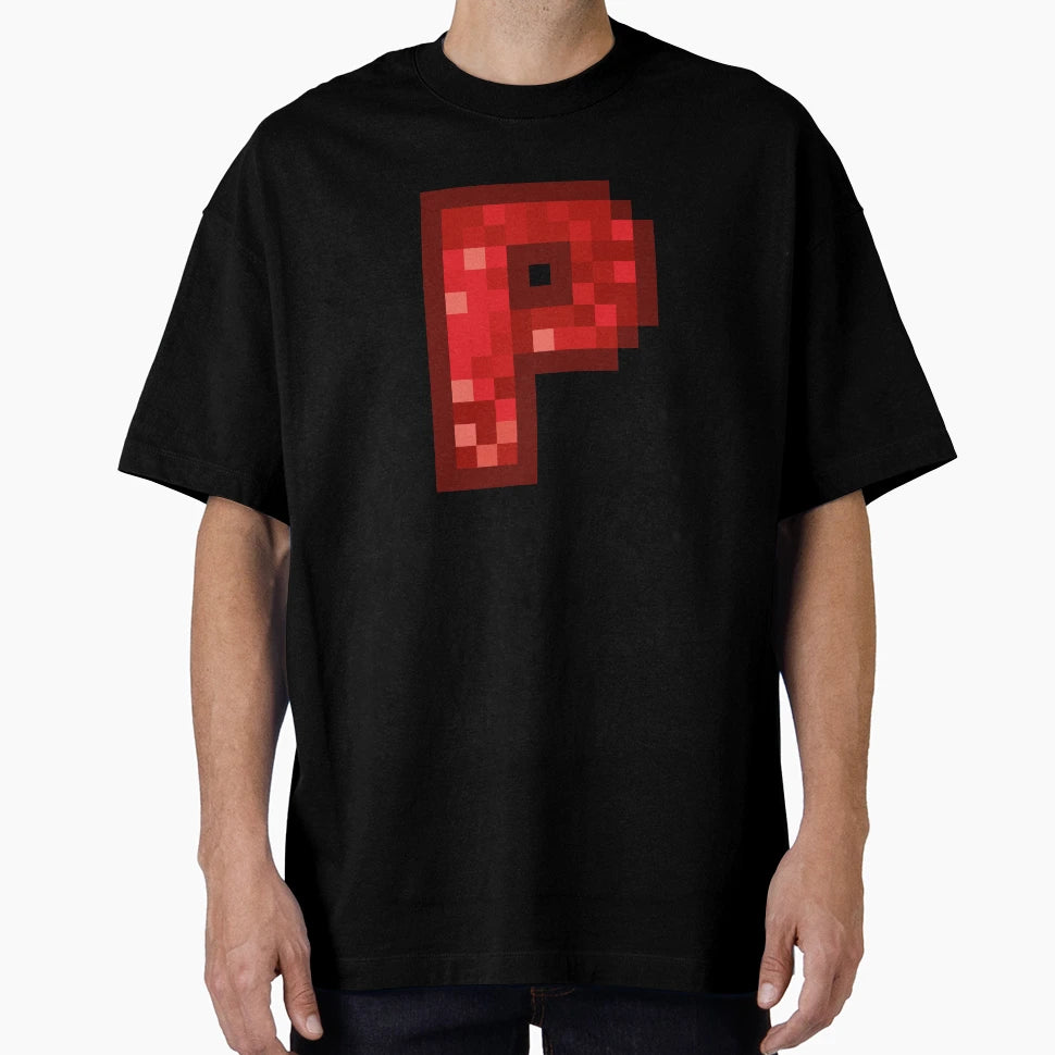 Letter Art Red Pixel Pattern P T-Shirt - Streetwear Style Unisex - T-Shirt, Sweatshirt, Hoodie