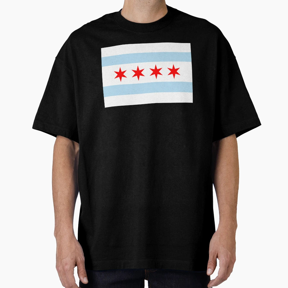 Flag Chicago Blizzard Blue T-Shirt - Minimalist Print Men Women - T-Shirt, Sweatshirt, Hoodie