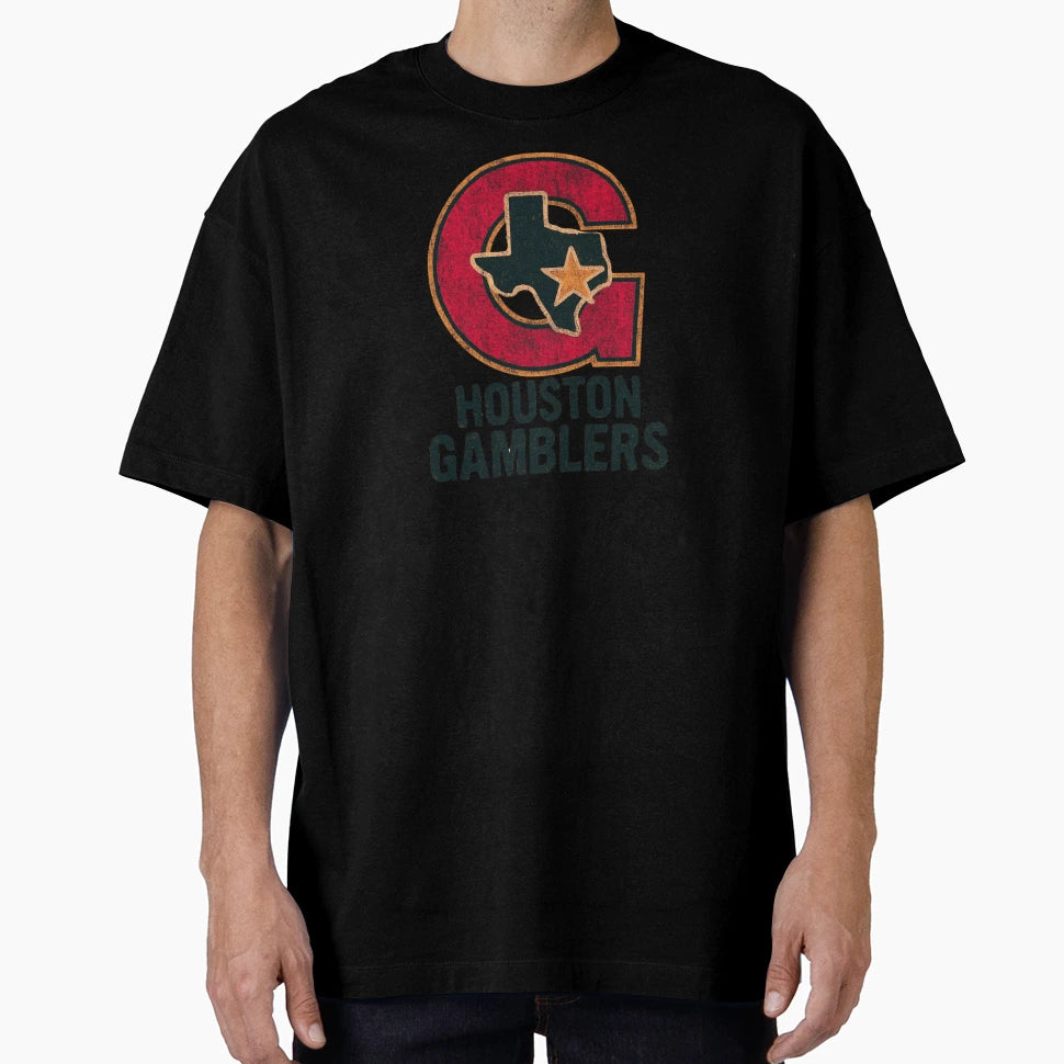 Houston Gamblers Logo Distressed T-Shirt - Minimalist Print Men Women - T-Shirt, Sweatshirt, Hoodie