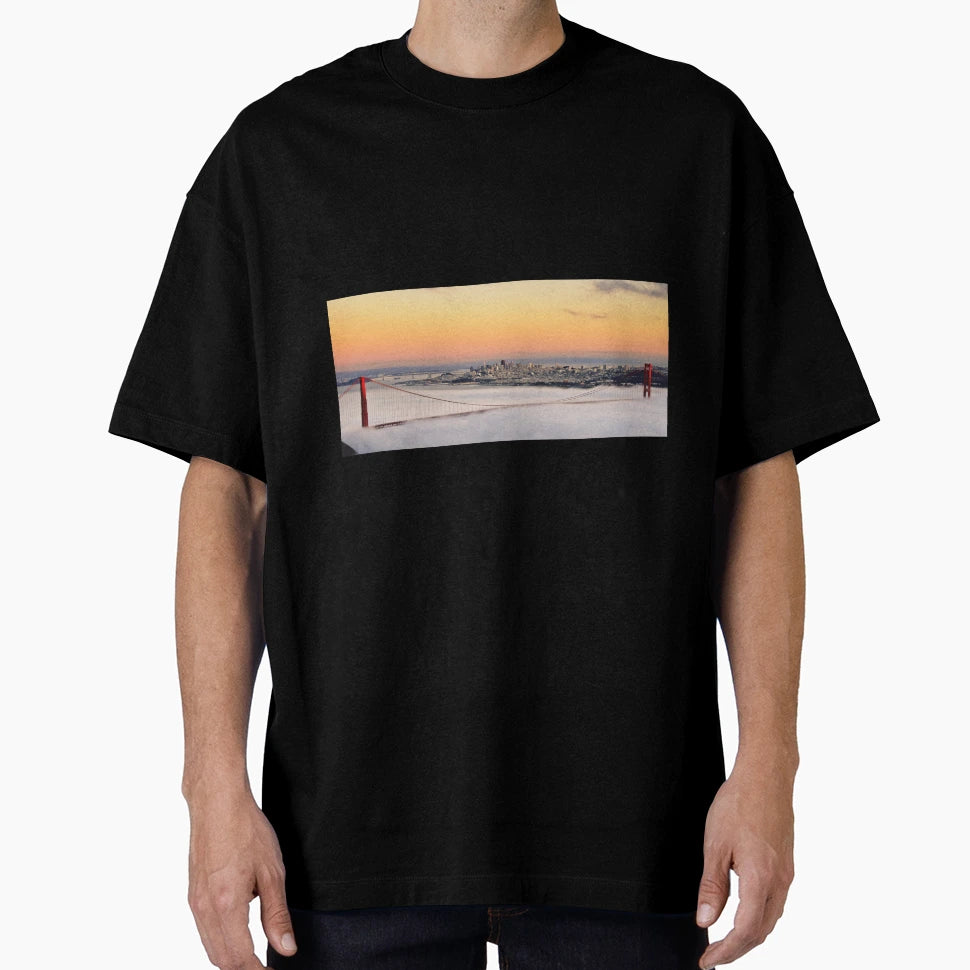 San Francisco Sunset Golden Gate T-Shirt - Aesthetic Graphic for Adults - T-Shirt, Sweatshirt, Hoodie