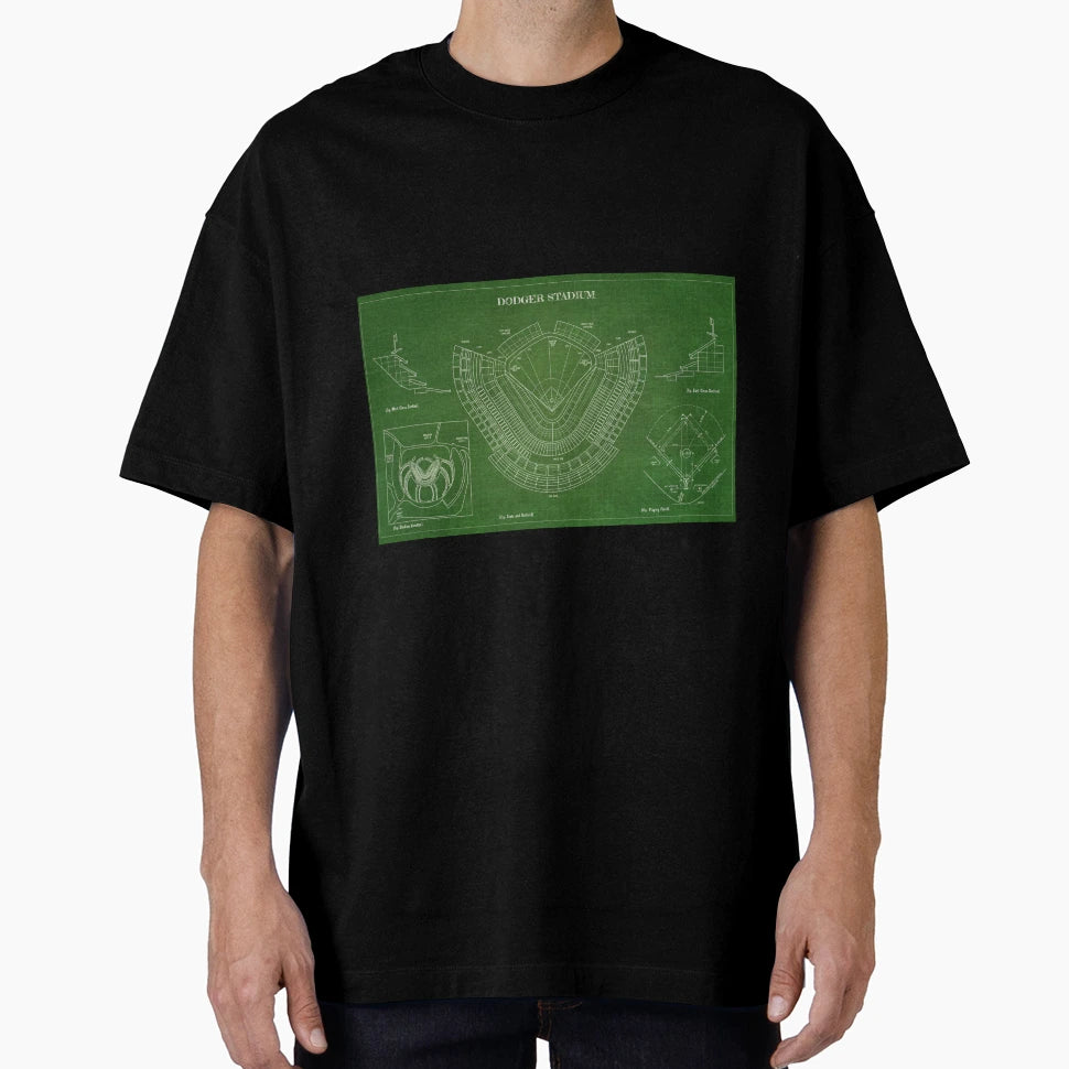 Dodger Stadium Green Grid Version T-Shirt - Unique Graphic for Adults - T-Shirt, Sweatshirt, Hoodie