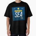 Seattle Sea Luggage Tag Airport T-Shirt - Streetwear Style for Adults - T-Shirt, Sweatshirt, Hoodie