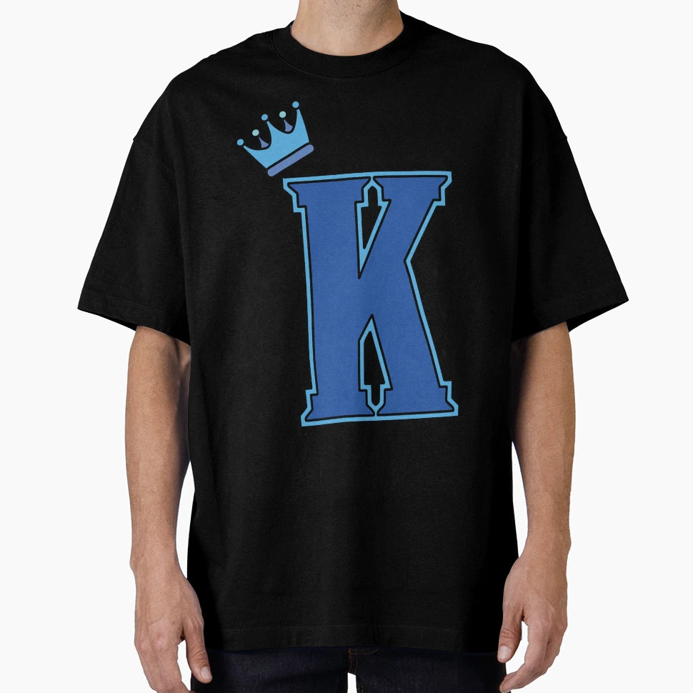 Blue Letter K T-Shirt - Custom Art Print Men Women - T-Shirt, Sweatshirt, Hoodie