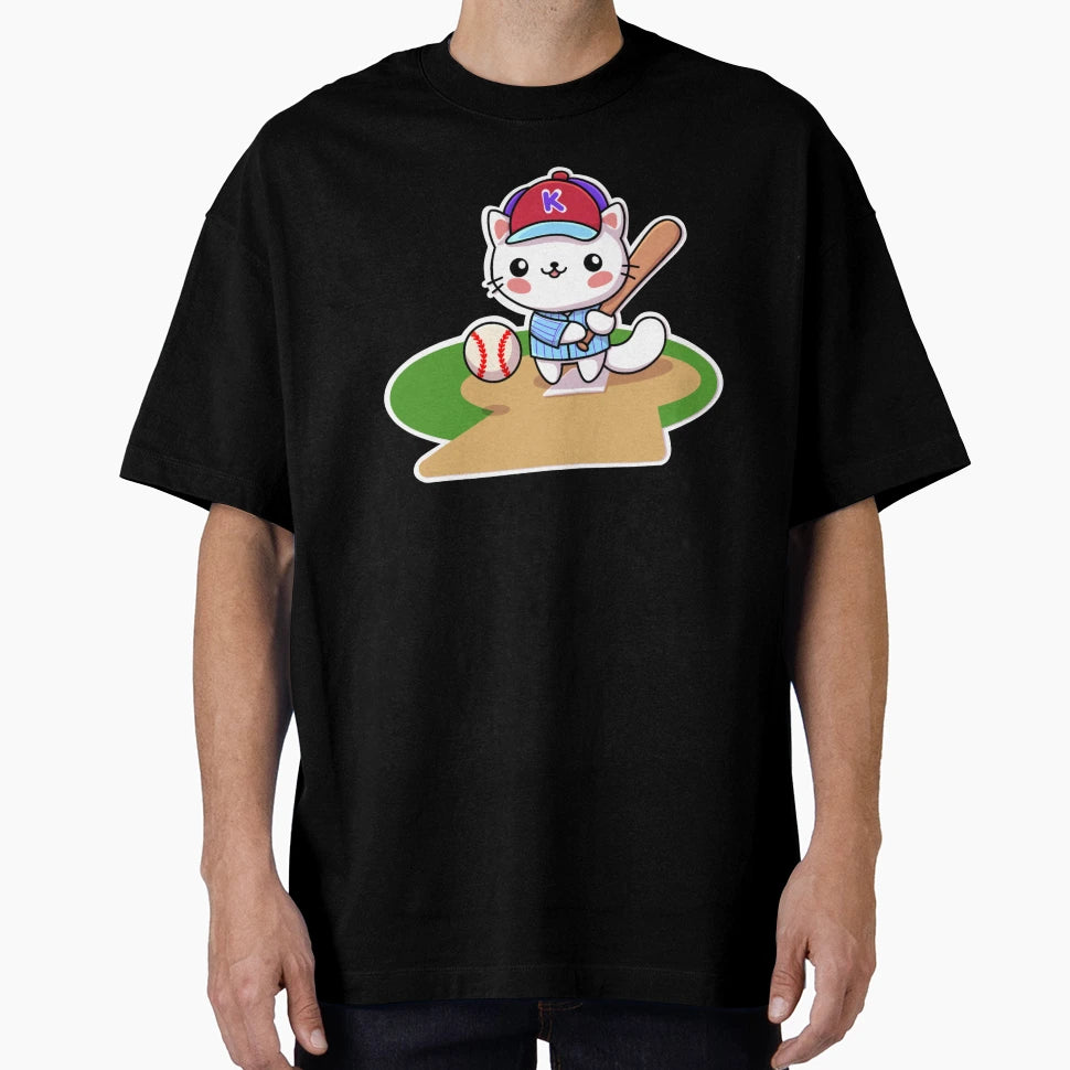 2 Baseball Cat T-Shirt - Graphic Print Men Women - T-Shirt, Sweatshirt, Hoodie