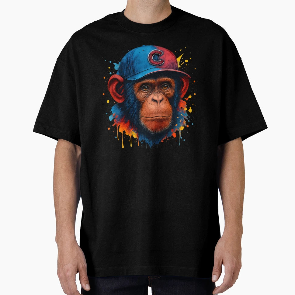 Chimp Baseball Cap T-Shirt - Novelty Apparel Unisex - T-Shirt, Sweatshirt, Hoodie
