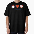 Peace Love Baseball Detroit Baseball T-Shirt - Unique Graphic Men Women - T-Shirt, Sweatshirt, Hoodie