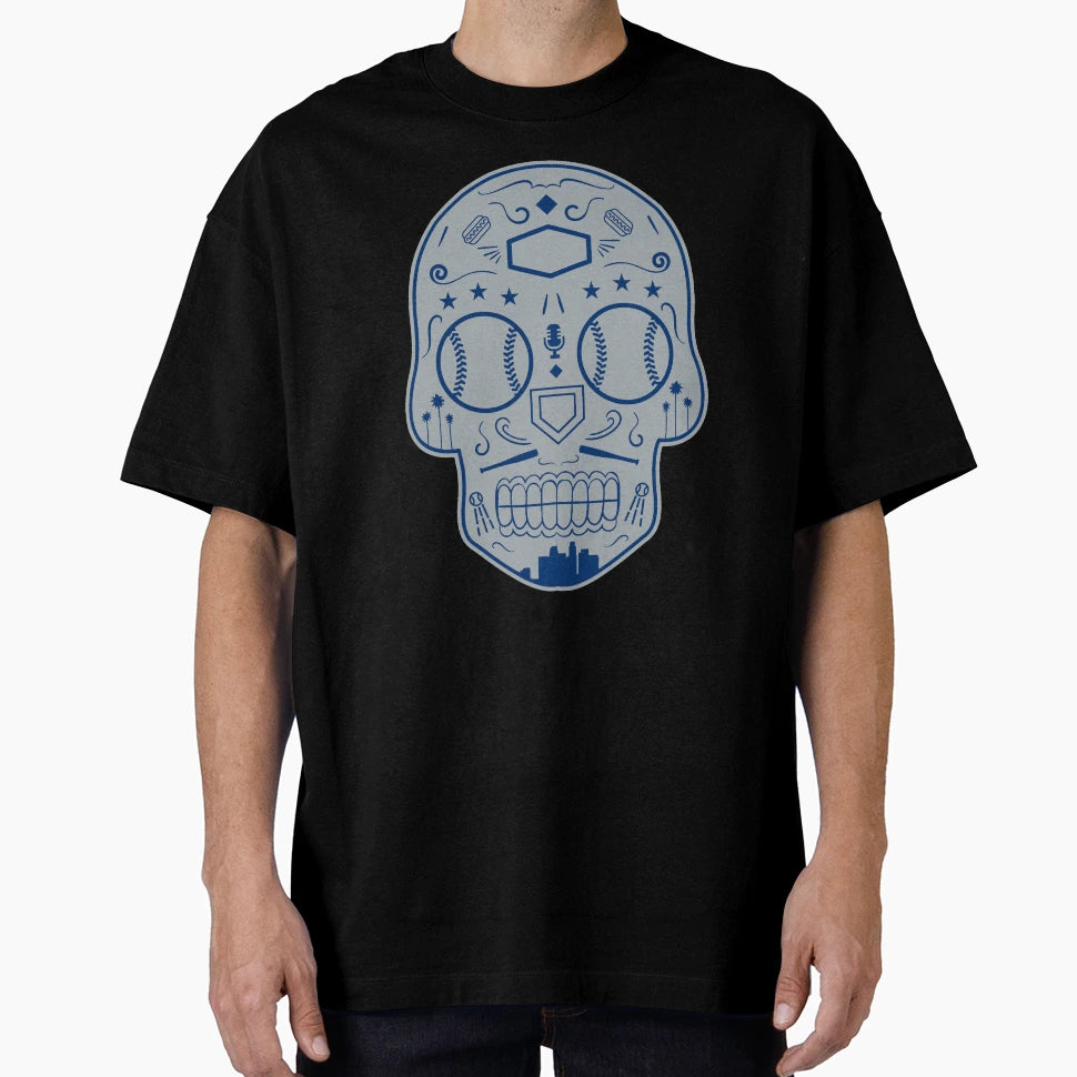 Los Angeles Baseball Sugar Skull T-Shirt - Novelty Apparel Men Women - T-Shirt, Sweatshirt, Hoodie