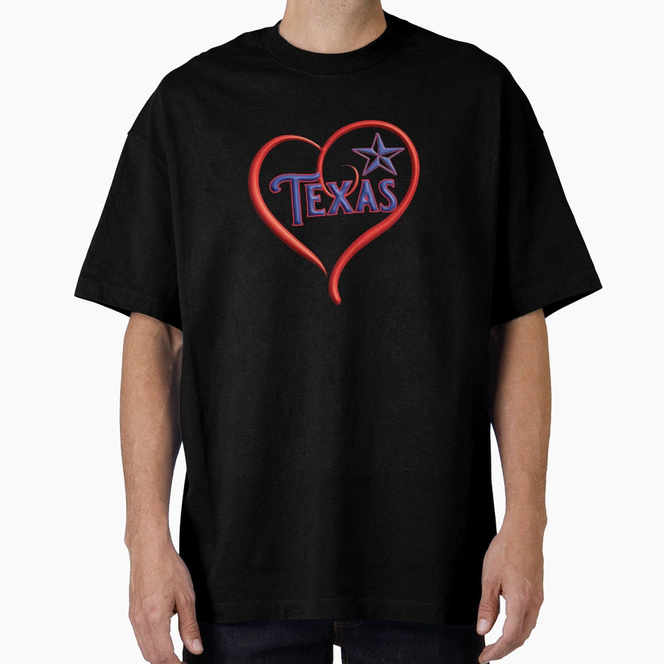 Texas Heart Star T-Shirt - Fun Novelty Design for Adults - T-Shirt, Sweatshirt, Hoodie