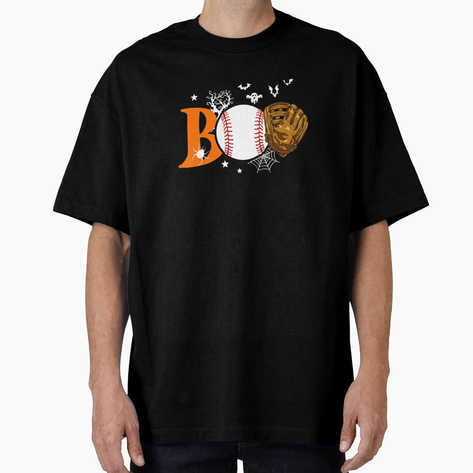 Boo Baseball Halloween Player Catcher T-Shirt - Trendy Graphic Unisex - T-Shirt, Sweatshirt, Hoodie