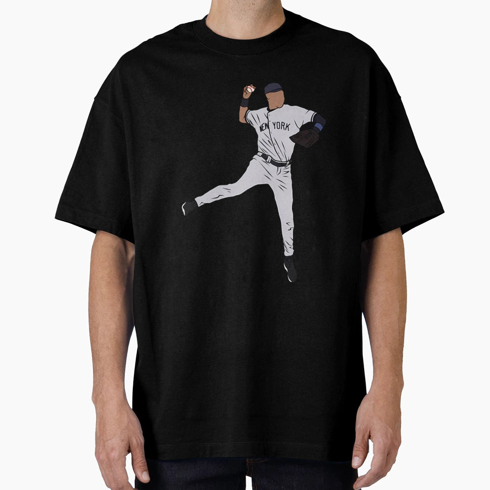 Derek Jeter Jump Throw T-Shirt - Aesthetic Graphic Men Women - T-Shirt, Sweatshirt, Hoodie