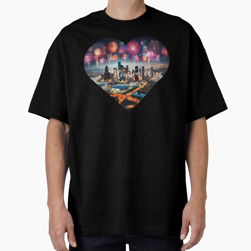 Happy New Year Cities World Houston T-Shirt - Minimalist Print Men Women - T-Shirt, Sweatshirt, Hoodie