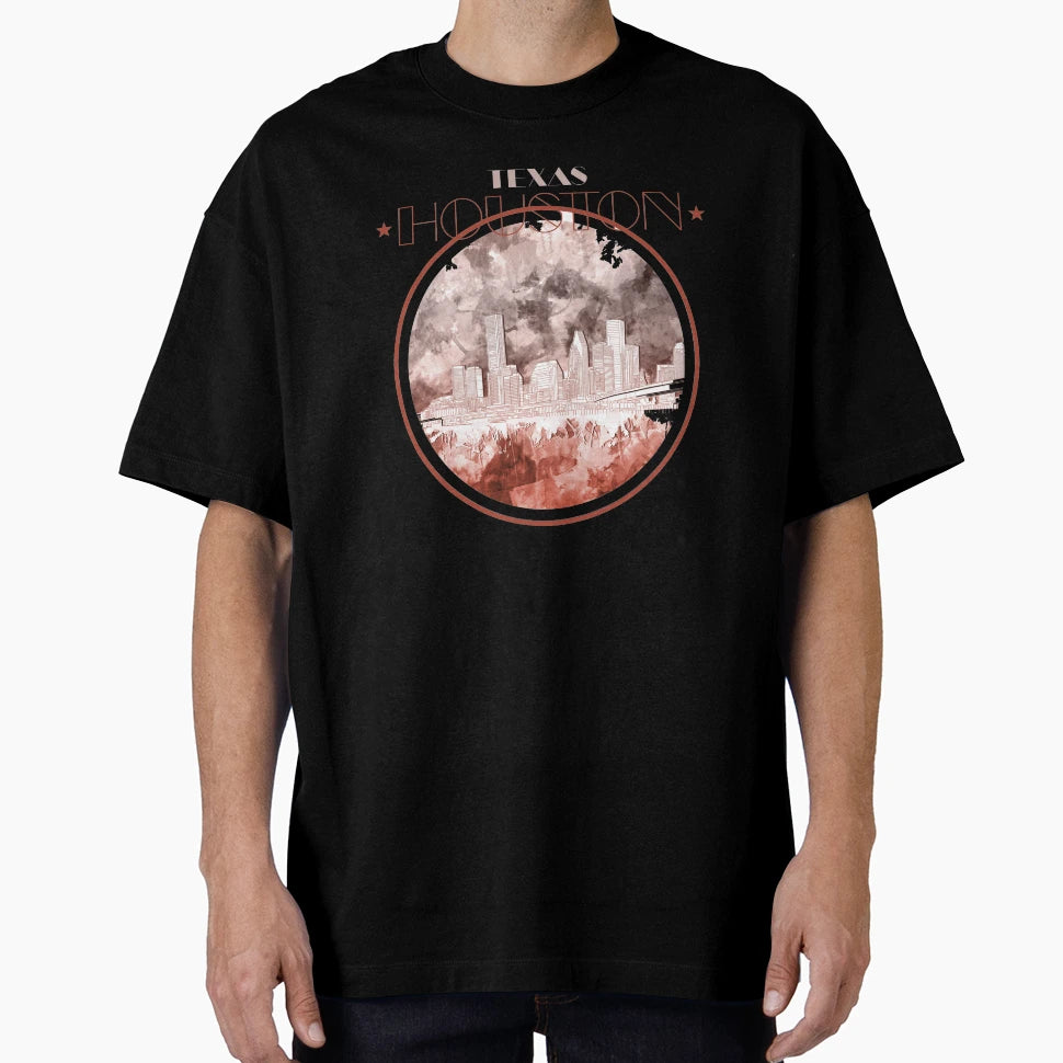 Houston Skyline T-Shirt - Fun Novelty Design Men Women - T-Shirt, Sweatshirt, Hoodie