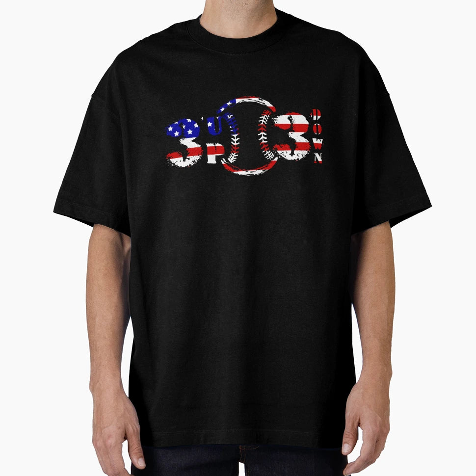 Patriotic 3 Up 3 Down Baseball Softball T-Shirt - Novelty Apparel Men Women - T-Shirt, Sweatshirt, Hoodie