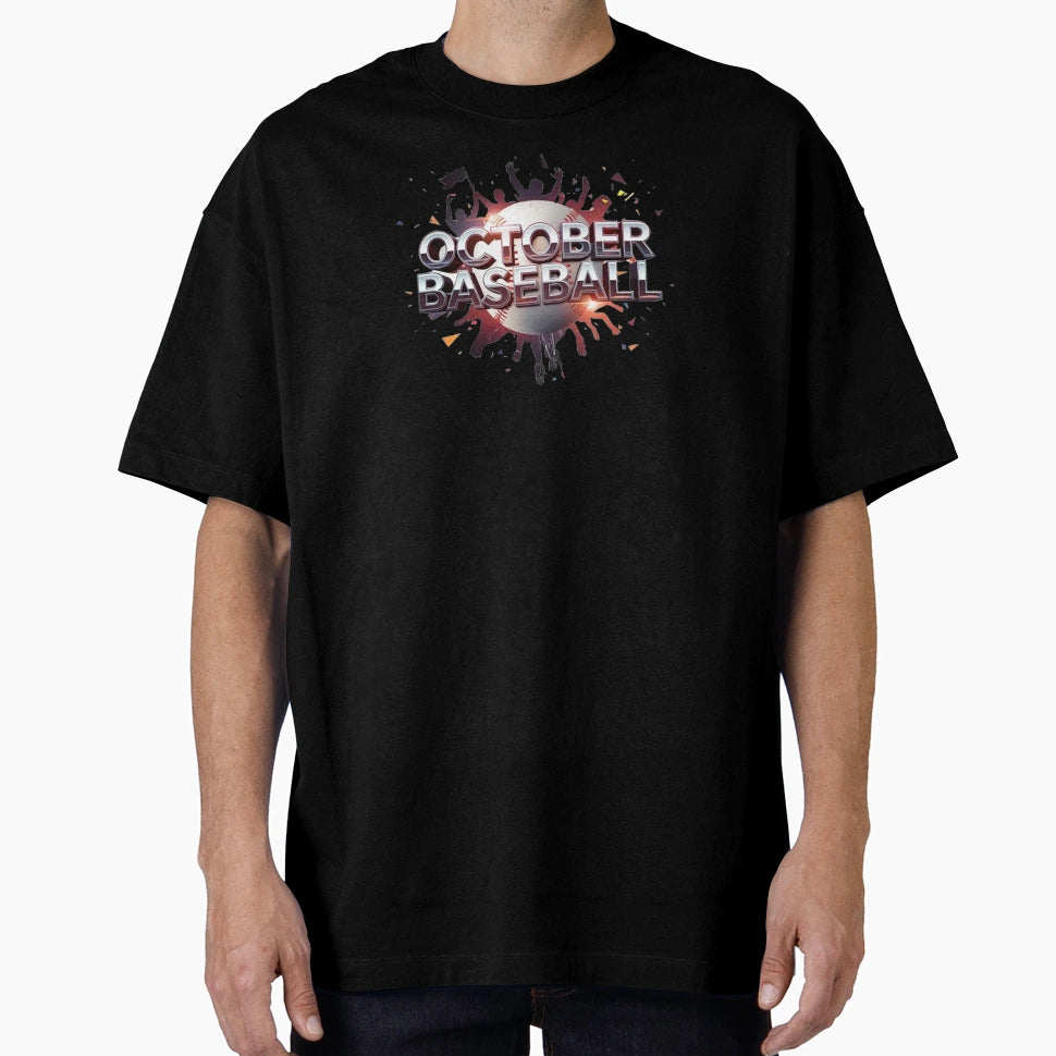 October Baseball Energy Silver Red T-Shirt - Fun Novelty Design Unisex - T-Shirt, Sweatshirt, Hoodie