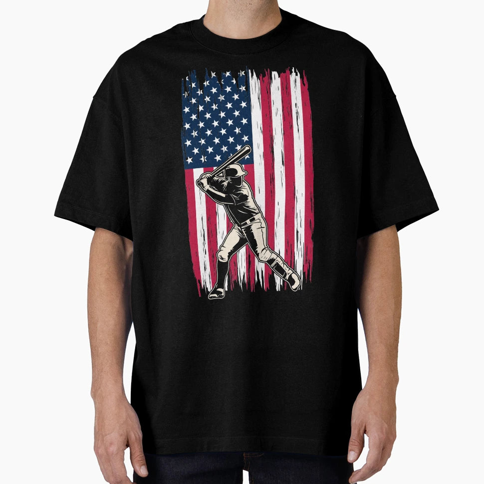 Usa Baseball Flag Funny American Logo T-Shirt - Trendy Graphic for Adults - T-Shirt, Sweatshirt, Hoodie