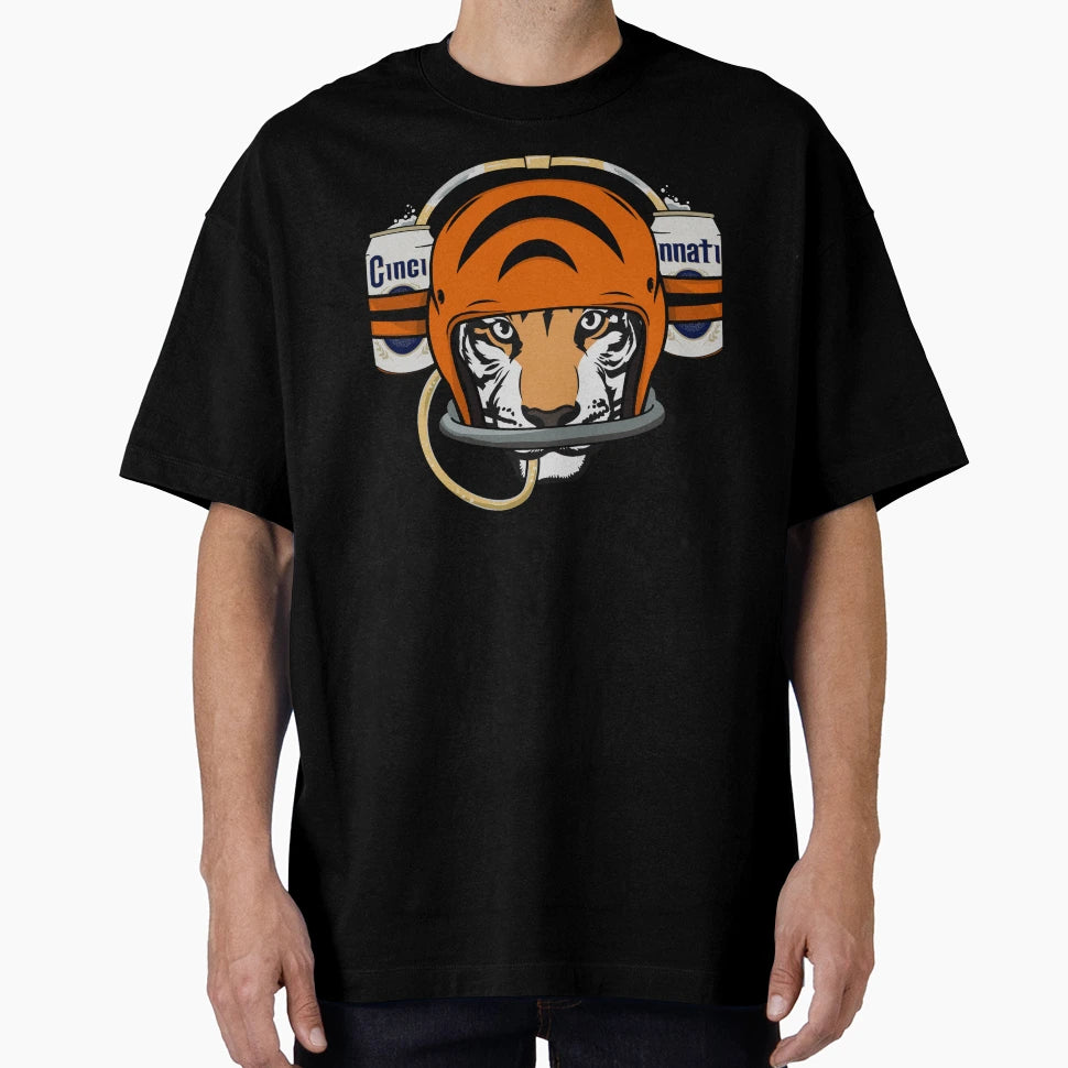 Cincinnati Football Beer Helmet T-Shirt - Novelty Apparel Unisex - T-Shirt, Sweatshirt, Hoodie