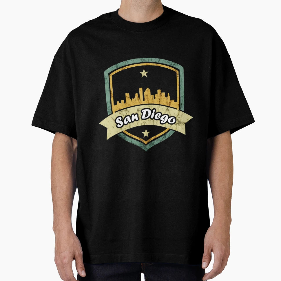 San Diego Skyline Emblem City T-Shirt - Trendy Graphic Men Women - T-Shirt, Sweatshirt, Hoodie