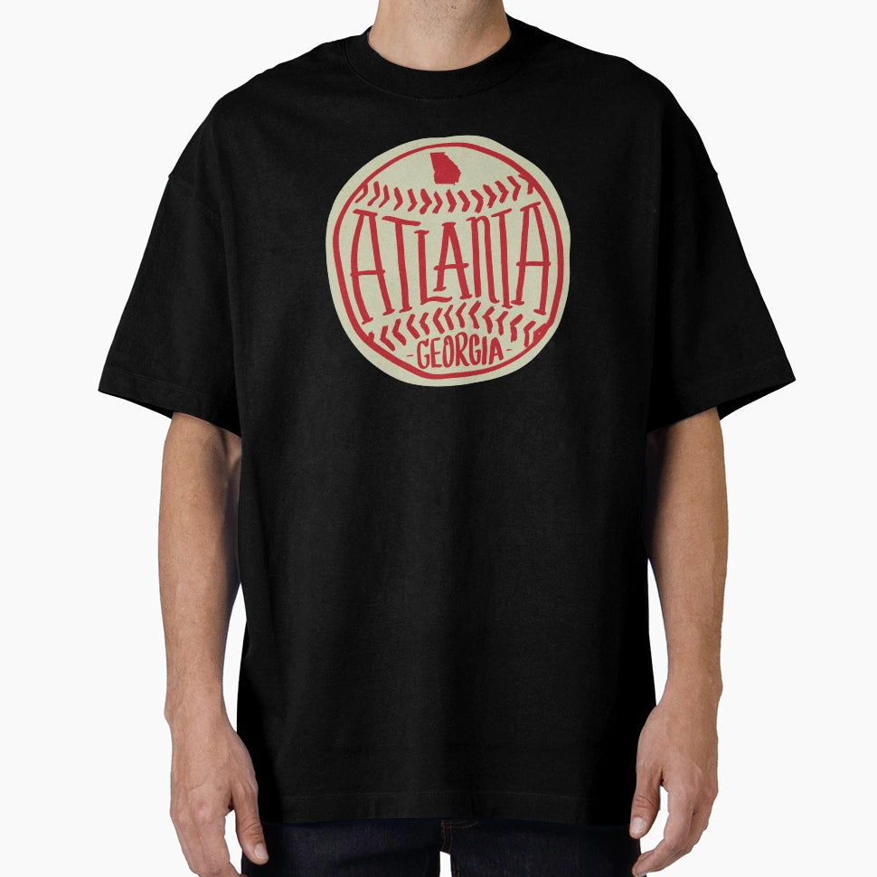 Atlanta Georgia Hand Illustrated Baseball T-Shirt - Novelty Apparel Unisex - T-Shirt, Sweatshirt, Hoodie