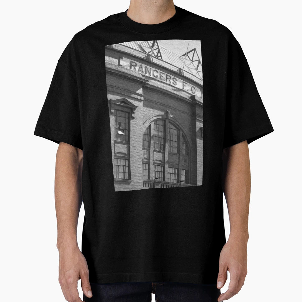 Ibrox Black And White T-Shirt - Fun Novelty Design for Adults - T-Shirt, Sweatshirt, Hoodie
