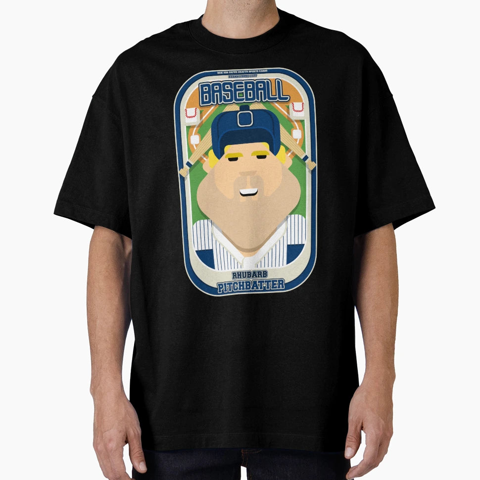 Baseball Blue Pinstripes Rhubarb T-Shirt - Fun Novelty Design Men Women - T-Shirt, Sweatshirt, Hoodie