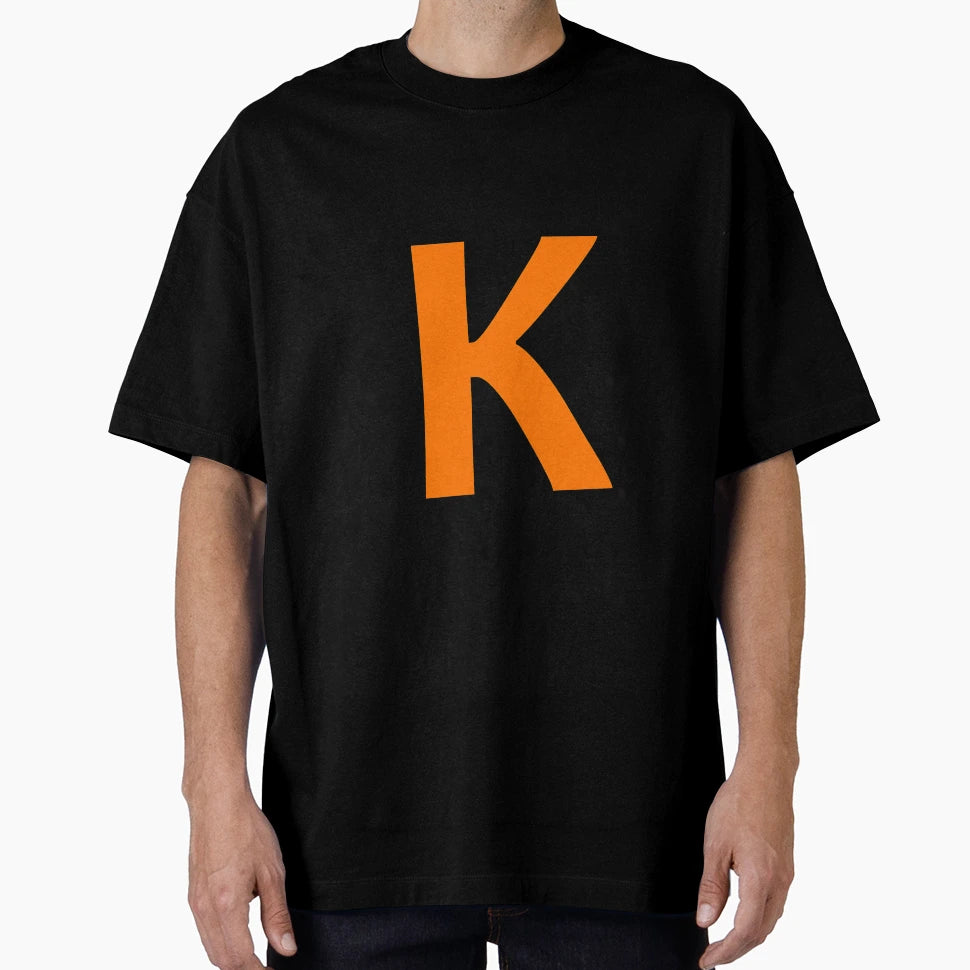 Orange Color Letter K T-Shirt - Aesthetic Graphic for Adults - T-Shirt, Sweatshirt, Hoodie